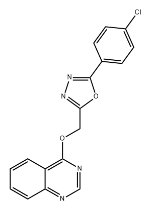 2-(4-氯苯基)-5-((喹唑啉-4-基氧基)甲基)-1,3,4-恶二唑 结构式