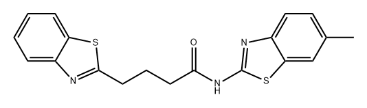 4-(1,3-苯并噻唑-2-基)-N-(6-甲基-1,3-苯并噻唑-2-基)丁酰胺 结构式