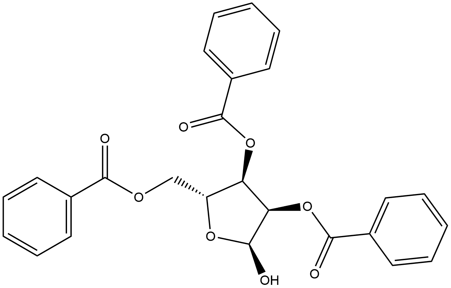 Α-D-RIBOFURANOSE,2,3,5-TRIBENZOATE 结构式