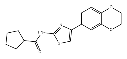 N-[4-(2,3-二氢-1,4-苯并二恶英-6-基)-1,3-噻唑-2-基]环戊烷甲酰胺 结构式