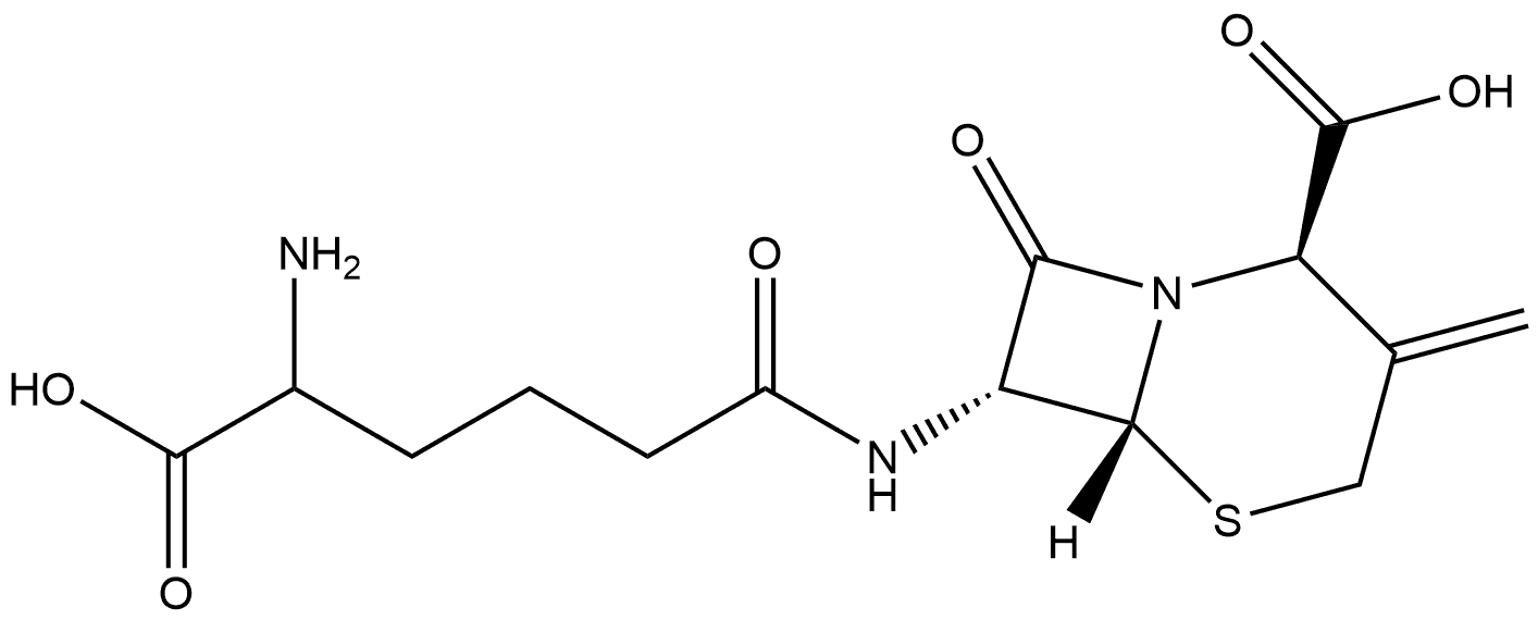 5-Thia-1-azabicyclo[4.2.0]octane-2-carboxylic acid, 7-[(5-amino-5-carboxy-1-oxopentyl)amino]-3-methylene-8-oxo-, [2R-[2α,6α,7β(R*)]]- (9CI) 结构式