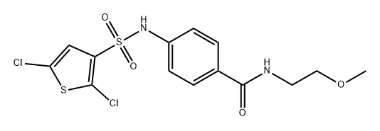 4-((2,5-二氯噻吩)-3-磺酰胺基)-N-(2-甲氧基乙基)苯甲酰胺 结构式