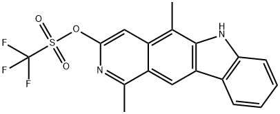 Methanesulfonic acid, 1,1,1-trifluoro-, 1,5-dimethyl-6H-pyrido[4,3-b]carbazol-3-yl ester 结构式