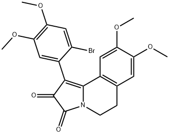 Pyrrolo[2,1-a]isoquinoline-2,3-dione, 1-(2-bromo-4,5-dimethoxyphenyl)-5,6-dihydro-8,9-dimethoxy- 结构式