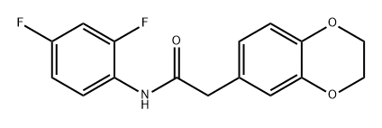 N-(2,4-二氟苯基)-2-(2,3-二氢苯并[B][1,4]二噁烷-6-基)乙酰胺 结构式