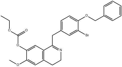 Carbonic  acid,  ethyl  ester,  ester  with  1-[4-(benzyloxy)-3-bromobenzyl]-3,4-dihydro-6-methoxy-7-isoquinolinol  (8CI) 结构式