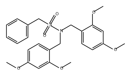 N,N-双[(2,4-二甲氧基苯基)甲基]-1-苯基甲磺酰胺 结构式