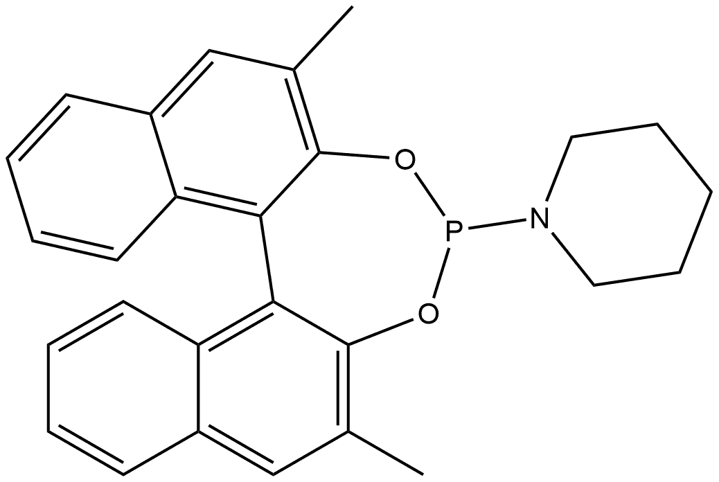 Piperidine, 1-[(11bS)-2,6-dimethyldinaphtho[2,1-d:1',2'-f][1,3,2]dioxaphosphepin-4-yl]- 结构式