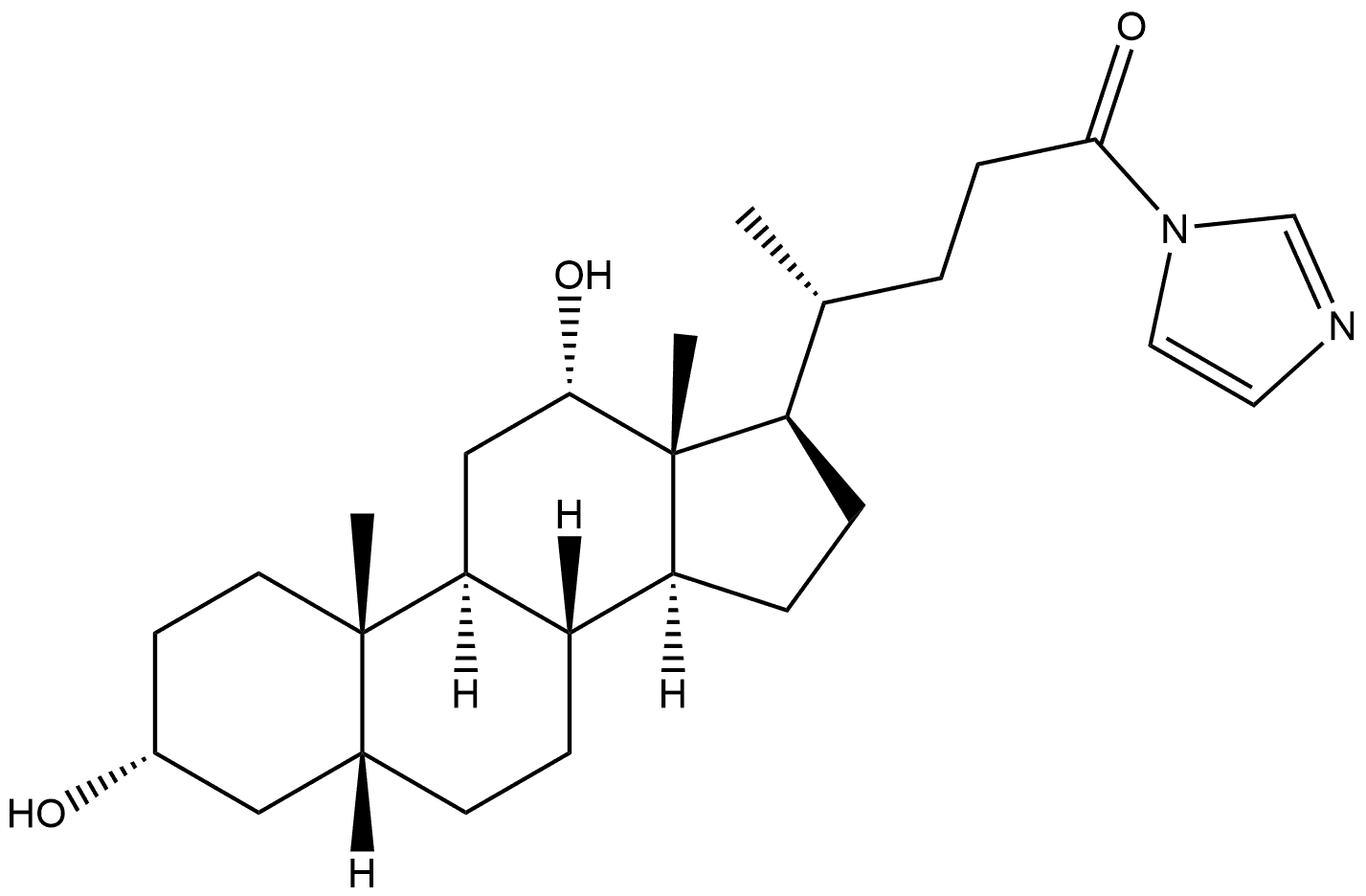 1H-Imidazole, 1-[(3α,5β,12α)-3,12-dihydroxy-24-oxocholan-24-yl]- (9CI) 结构式