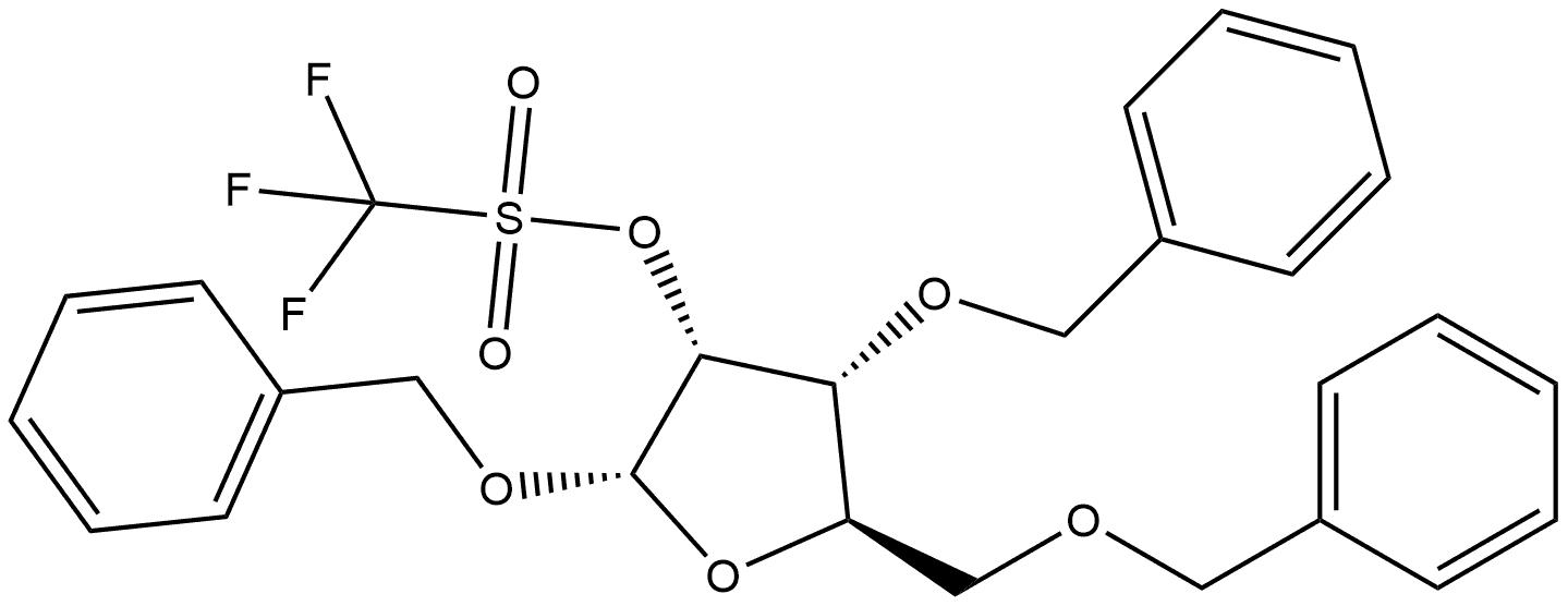 α-D-Ribofuranoside, phenylmethyl 3,5-bis-O-(phenylmethyl)-, trifluoromethanesulfonate (9CI) 结构式