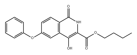 3-Isoquinolinecarboxylic acid, 1,2-dihydro-4-hydroxy-1-oxo-6-phenoxy-, butyl ester 结构式