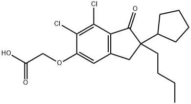 Acetic acid, 2-[(2-butyl-6,7-dichloro-2-cyclopentyl-2,3-dihydro-1-oxo-1H-inden-5-yl)oxy]- 结构式