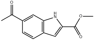 1H-Indole-2-carboxylic acid, 6-acetyl-, methyl ester 结构式