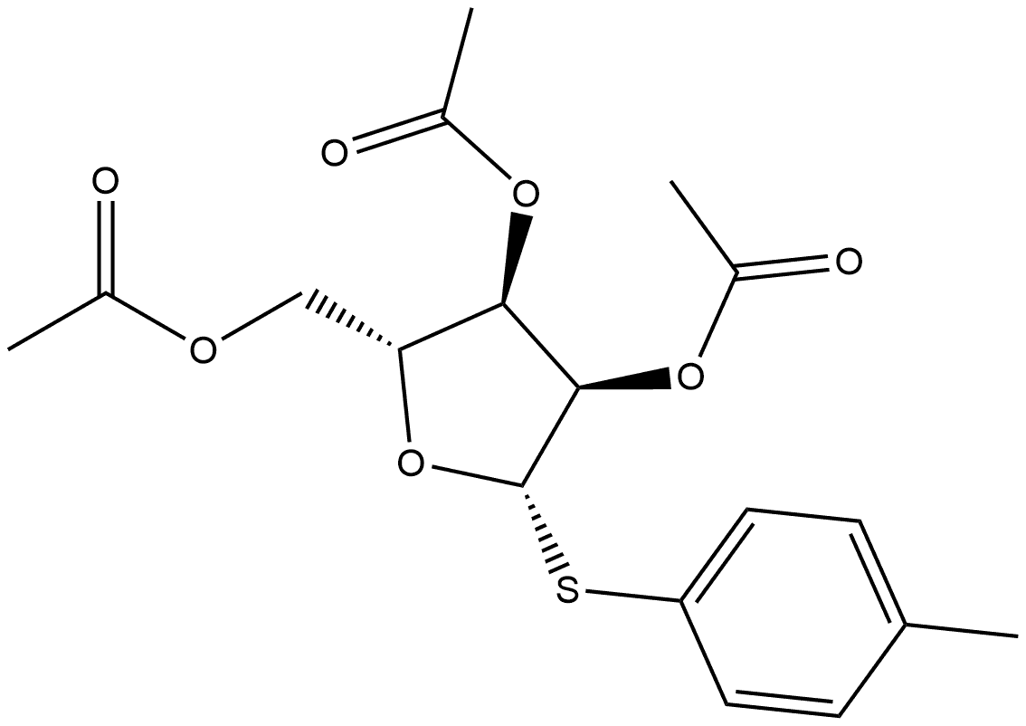β-D-Ribofuranoside, 4-methylphenyl 1-thio-, 2,3,5-triacetate 结构式