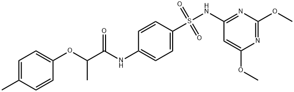 N-(4-{[(2,6-dimethoxy-4-pyrimidinyl)amino]sulfonyl}phenyl)-2-(4-methylphenoxy)propanamide 结构式