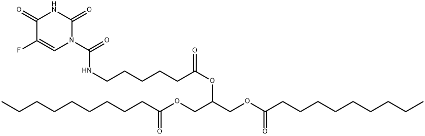 1,3-didecanoyl-2-(6-(5-fluorouracil-1-yl)carbonylamino)glyceride 结构式