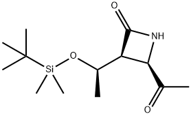 2-Azetidinone, 4-acetyl-3-[(1R)-1-[[(1,1-dimethylethyl)dimethylsilyl]oxy]ethyl]-, (3S,4R)- 结构式