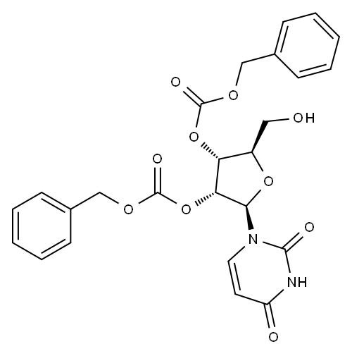 Uridine, 2',3'-bis(phenylmethyl carbonate) 结构式