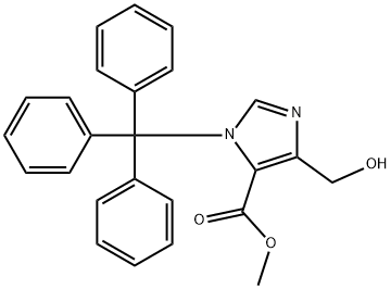 1H-Imidazole-5-carboxylic acid, 4-(hydroxymethyl)-1-(triphenylmethyl)-, methyl ester 结构式