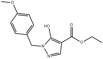 1H-Pyrazole-4-carboxylic acid, 5-hydroxy-1-[(4-methoxyphenyl)methyl]-, ethyl ester 结构式