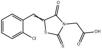 [(5Z)-5-(2-Chlorobenzylidene)-4-oxo-2-thioxo-1,3-thiazolidin-3-yl]acetic acid 结构式