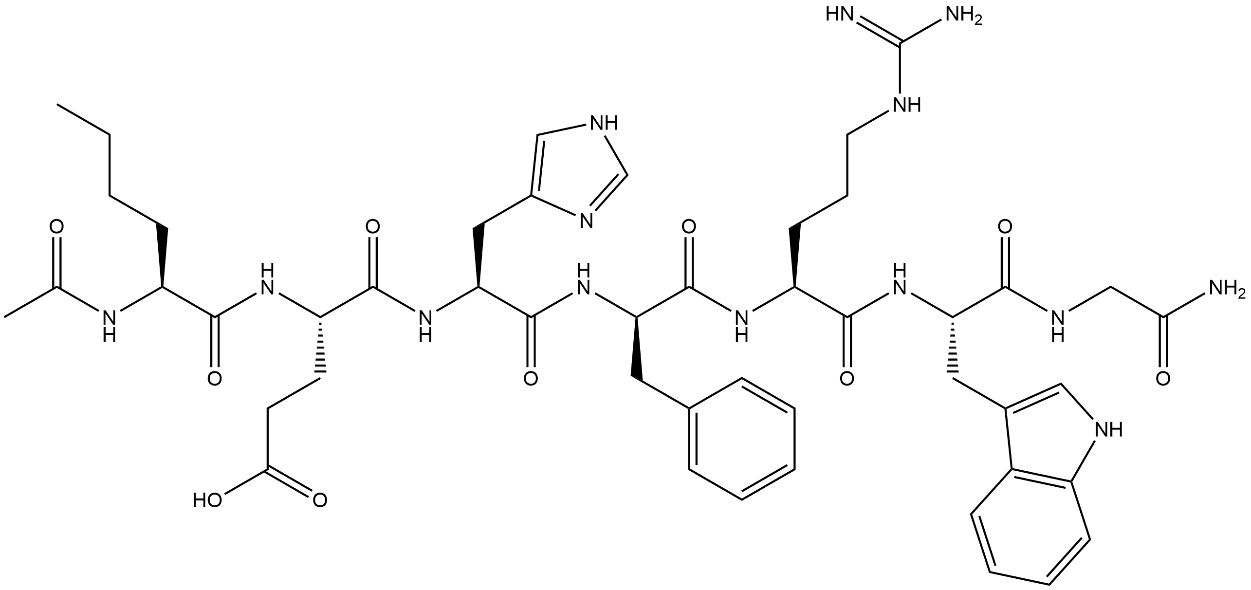 Glycinamide, N-acetyl-L-norleucyl-L-α-glutamyl-L-histidyl-D-phenylalanyl-L-arginyl-L-tryptophyl- 结构式