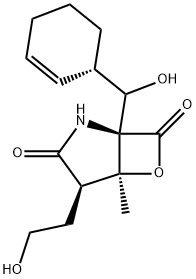 6-Oxa-2-azabicyclo[3.2.0]heptane-3,7-dione, 1-[(S)-(1S)-2-cyclohexen-1-ylhydroxymethyl]-4-(2-hydroxyethyl)-5-methyl-, (1R,4R,5S)- 结构式