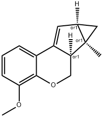 6H-?Benzo[b]?cyclopropa[3,?4]?cyclopenta[1,?2-?d]?pyran, 6a,?6b,?7,?7a-?tetrahydro-?4-?methoxy-?6b-?methyl-?, (6aR,?6bR,?7aR)?-?rel- 结构式