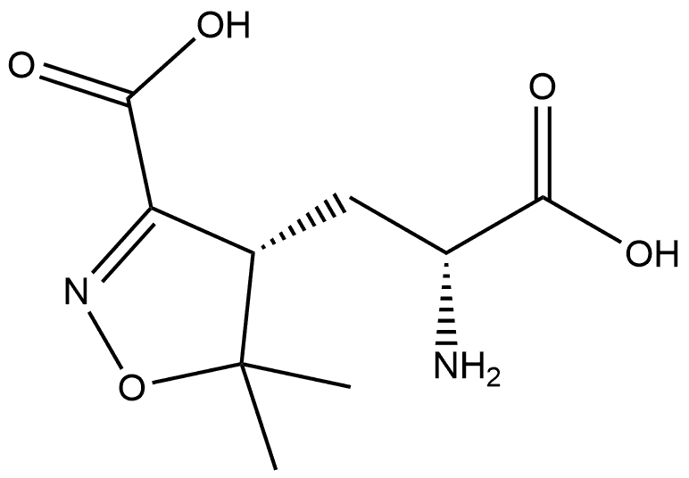 4-?Isoxazolepropanoic acid, α-?amino-?3-?carboxy-?4,?5-?dihydro-?5,?5-?dimethyl-?, (αR,?4S)?-?rel- 结构式