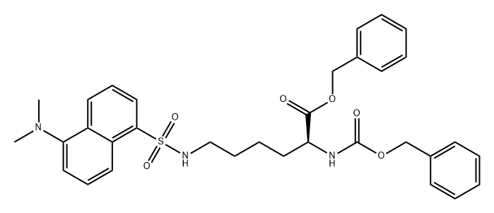 L-Lysine, N6-[[5-(dimethylamino)-1-naphthalenyl]sulfonyl]-N2-[(phenylmethoxy)carbonyl]-, phenylmethyl ester 结构式