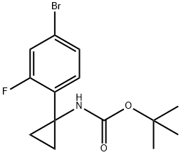 叔丁基(1-(4-溴-2-氟苯基)环丙基)氨基甲酸叔丁酯 结构式