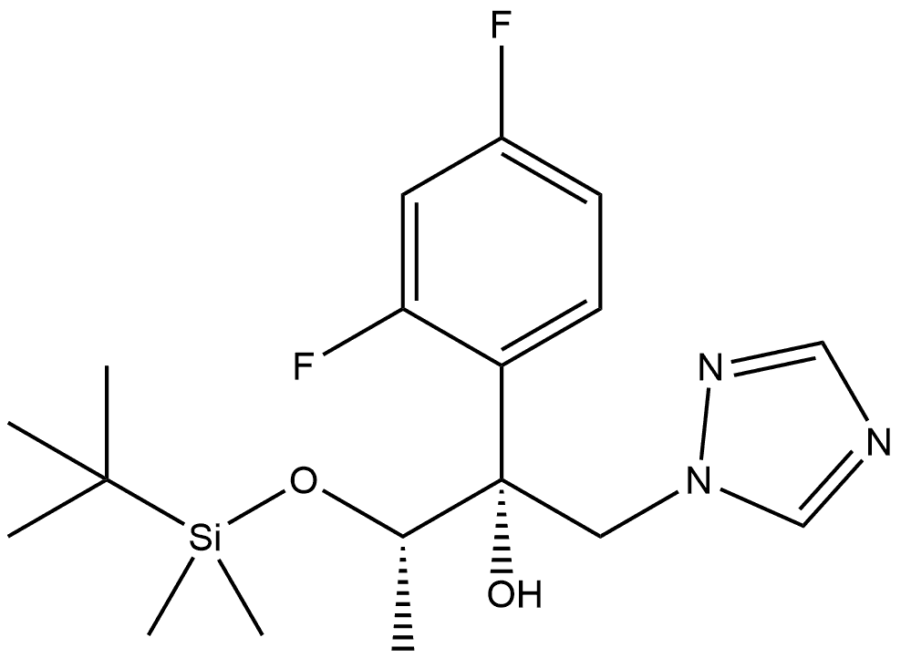 1H-1,2,4-Triazole-1-ethanol, α-(2,4-difluorophenyl)-α-[(1S)-1-[[(1,1-dimethylethyl)dimethylsilyl]oxy]ethyl]-, (αR)- 结构式