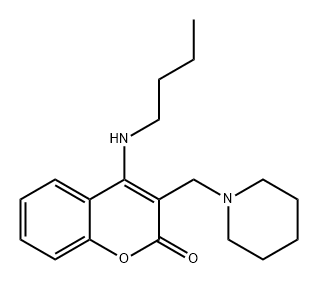 2H-1-Benzopyran-2-one, 4-(butylamino)-3-(1-piperidinylmethyl)- 结构式