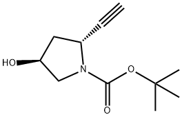 (2R,4S)-2-乙炔基-4-羟基吡咯烷-1-羧酸叔丁酯 结构式