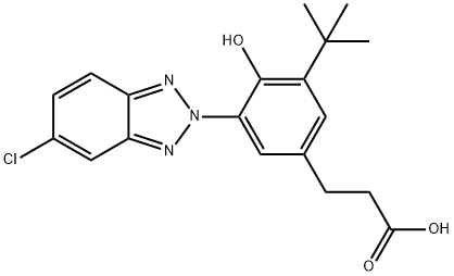 Benzenepropanoic acid, 3-(5-chloro-2H-benzotriazol-2-yl)-5-(1,1-dimethylethyl)-4-hydroxy- 结构式