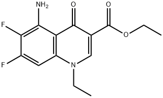 3-Quinolinecarboxylic acid, 5-amino-1-ethyl-6,7-difluoro-1,4-dihydro-4-oxo-, ethyl ester 结构式