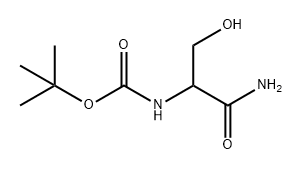 (1-氨基-3-羟基-1-氧代丙烷-2-基)氨基甲酸叔丁酯 结构式