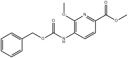 2-Pyridinecarboxylic acid, 6-methoxy-5-[[(phenylmethoxy)carbonyl]amino]-, methyl ester 结构式