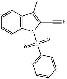 1H-Indole-2-carbonitrile, 3-methyl-1-(phenylsulfonyl)- 结构式