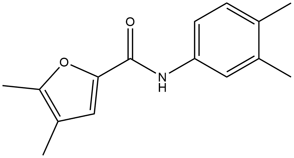 N-(3,4-Dimethylphenyl)-4,5-dimethyl-2-furancarboxamide 结构式