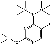 5-Iodo-N,N-bis(trimethylsilyl)-2-((trimethylsilyl)oxy)pyrimidin-4-amine 结构式