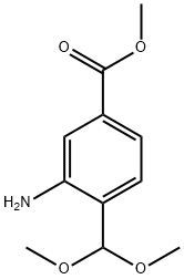 Benzoic acid, 3-amino-4-(dimethoxymethyl)-, methyl ester 结构式