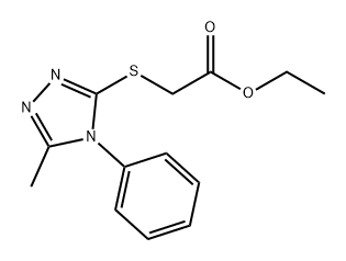 Acetic acid, 2-[(5-methyl-4-phenyl-4H-1,2,4-triazol-3-yl)thio]-, ethyl ester 结构式