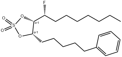 1,3,2-Dioxathiolane, 4-[(1R)-1-fluorooctyl]-5-(5-phenylpentyl)-, 2,2-dioxide, (4S,5S)-rel- 结构式