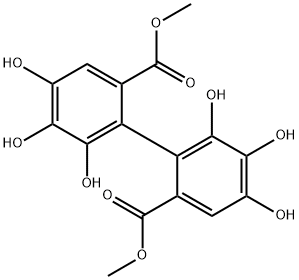[1,1'-Biphenyl]-2,2'-dicarboxylic acid, 4,4',5,5',6,6'-hexahydroxy-, 2,2'-dimethyl ester 结构式