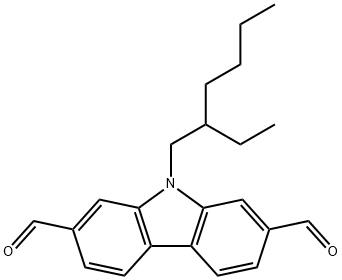 9-(2-ETHYLHEXYL)-9H-CARBAZOLE-2,7-DICARBALDEHYDE 结构式