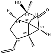 Cyclopropa[cd]?pentalen-?2(1H)?-?one, 3-?ethenylhexahydro-?1-?hydroxy-?1,?2b-?dimethyl-?, (1R,?2aR,?2bS,?3S,?4aR,?4bS)?-?rel- (9CI) 结构式