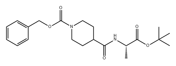 1-Piperidinecarboxylic acid, 4-[[[(1S)-2-(1,1-dimethylethoxy)-1-methyl-2-oxoethyl]amino]carbonyl]-, phenylmethyl ester 结构式