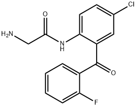 2-氨基-N-[4-氯-2-(2-氟苯甲酰基)苯基]乙酰胺 结构式