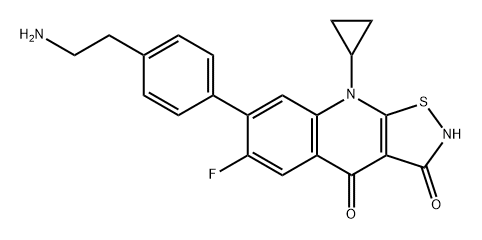 Isothiazolo[5,4-b]quinoline-3,4(2H,9H)-dione, 7-[4-(2-aminoethyl)phenyl]-9-cyclopropyl-6-fluoro- 结构式